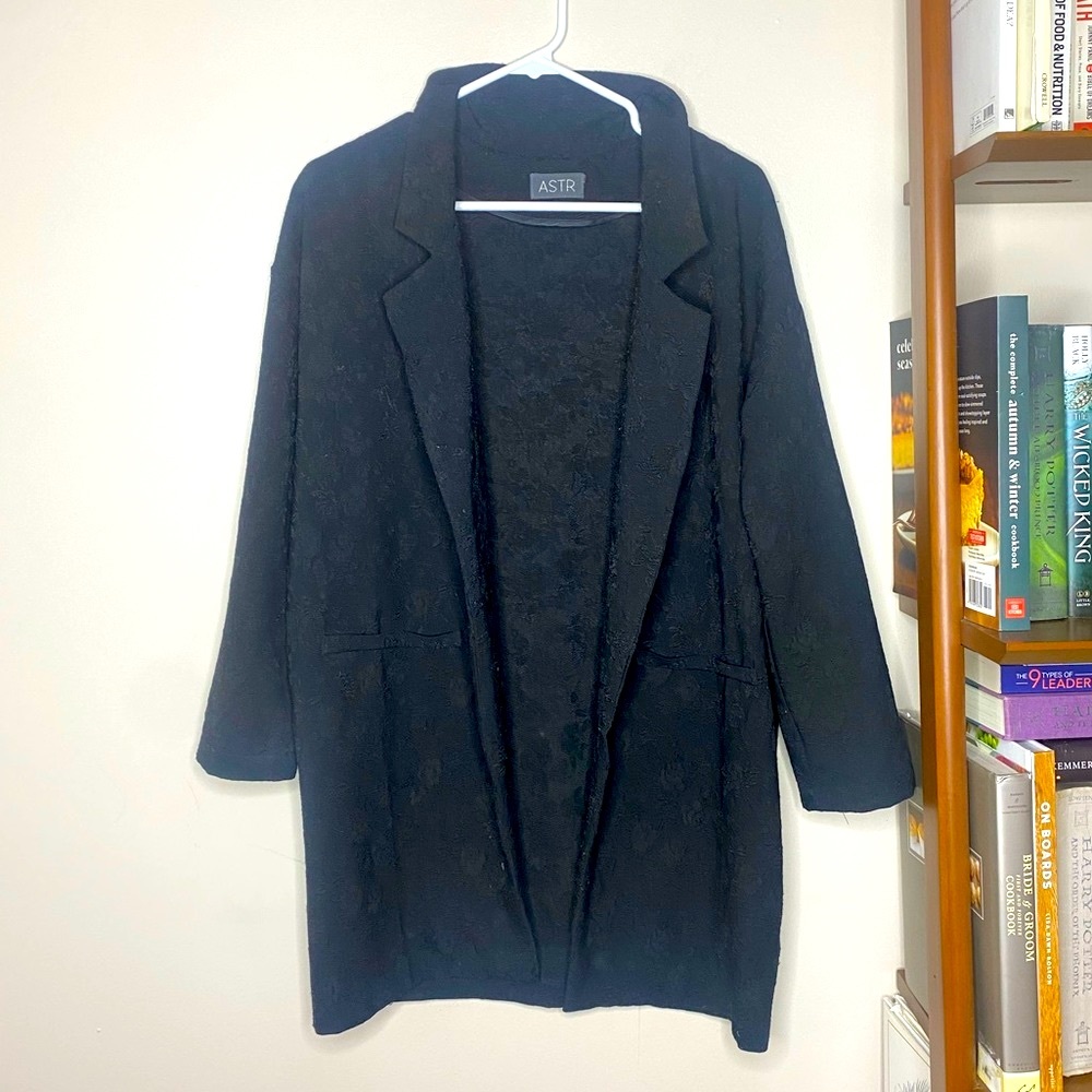 ASTR THE LABEL Black Duster Blazer Coat - Size M